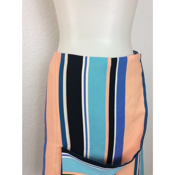 Opening Ceremony Skirt Striped Draped Zip Front Knee Length - Picture 2 of 8